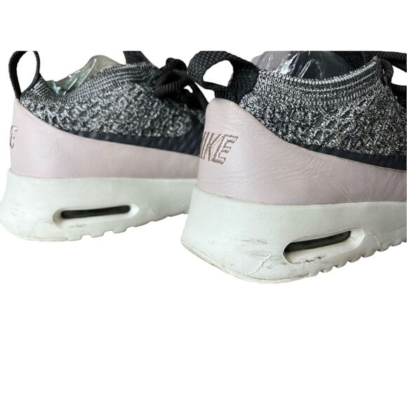 Nike Max Air Thea Ultra Flynet Oreo Sneaker 7 Sock-like Fit Comfort Black Pink - Picture 5 of 11